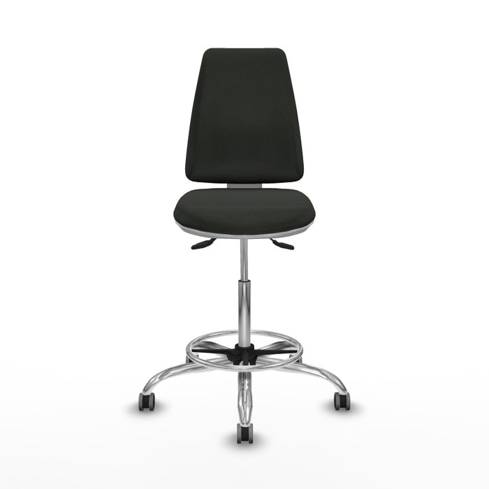 PIQUERAS Y CRESPO Taburete Elche blanco acabado Bali negro con base cromada PIQUERAS Y CRESPO Taburete Elche blanco acabado Bali negro con base cromada