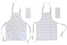 DKD Home Decor Stella Maris Delantal Atlantico Azul Blanco Poliéster 80x60 cm Set de 2