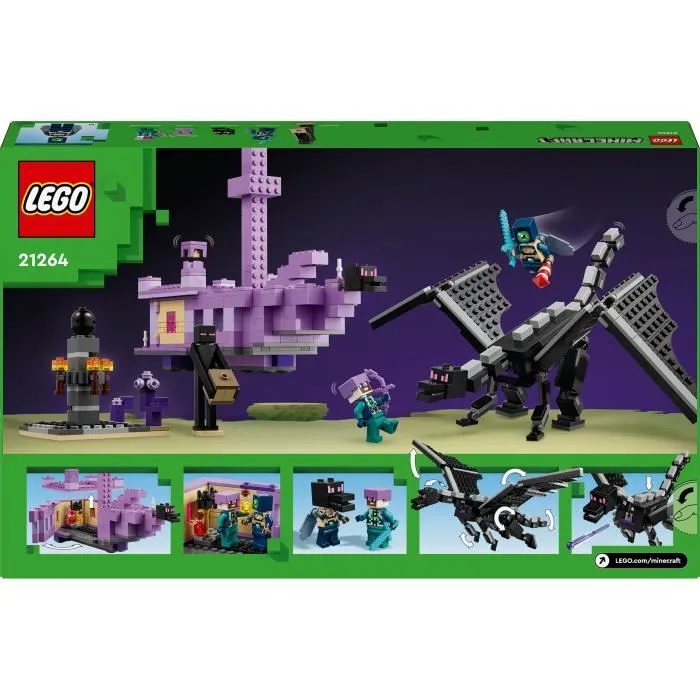 LEGO 21264 Minecraft El Dragón y el Barco de Ender - Set de Construcción inspirado en Videojuegos