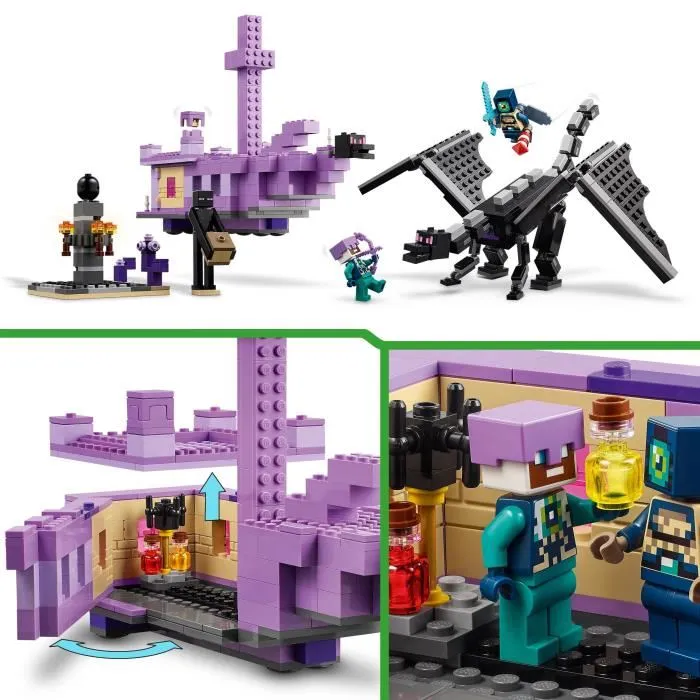 LEGO 21264 Minecraft El Dragón y el Barco de Ender - Set de Construcción inspirado en Videojuegos