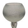Ixia Portavelas Gris-plata de Aluminio y Cristal 11 x 11 x 48 cm