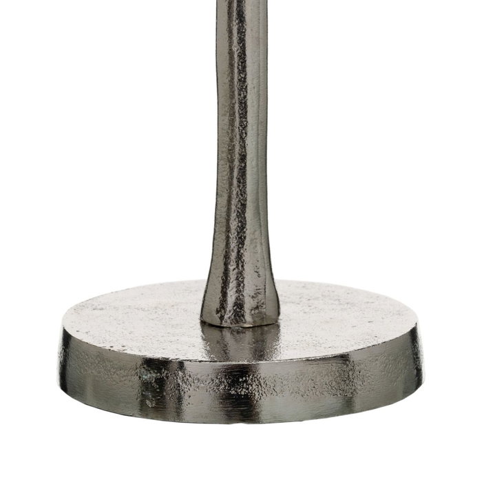 Ixia Portavelas Gris-plata de Aluminio y Cristal 11 x 11 x 48 cm