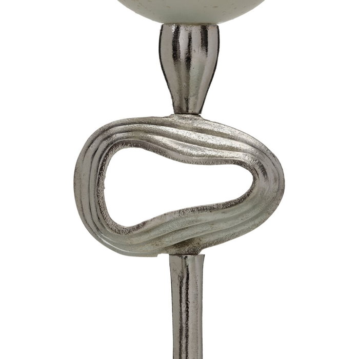 Ixia Portavelas Gris-plata de Aluminio y Cristal 11 x 11 x 48 cm