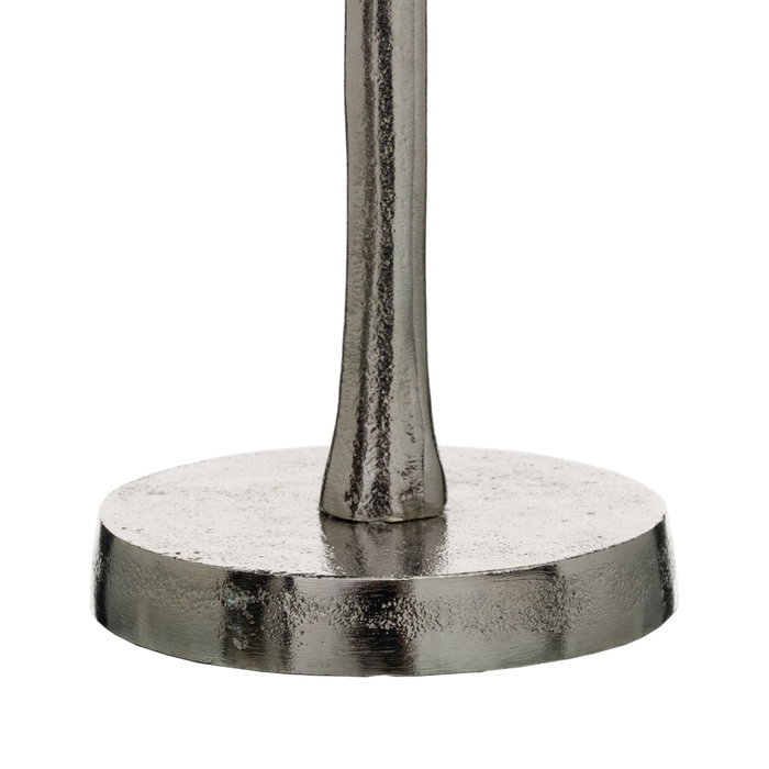 Portavelas Gris-Plata Aluminio-Cristal 11 X 11 X 48 cm