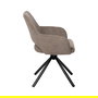 Silla Taupe Giratoria Tejido-Metal 59,50 X 62 X 83,50 cm (Set de 2)