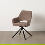 Silla Taupe Giratoria Tejido-Metal 59,50 X 62 X 83,50 cm (Set de 2)