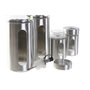 DKD Home Decor Set de 4 Vinagreras de Acero Inoxidable y Cristal Plateado