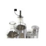 DKD Home Decor Set de 4 Vinagreras de Acero Inoxidable y Cristal Plateado