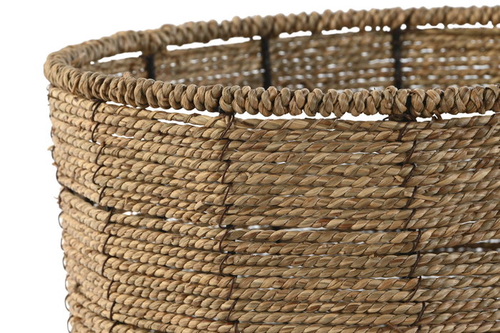 DKD Home Decor Macetero Tropical Marron Fibra Hecho a mano 31 x 24 x 31 cm Set de 3 DKD Home Decor Macetero Tropical Marron Fibra Hecho a mano 31 x 24 x 31 cm Set de 3