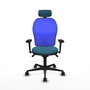 PIQUERAS Y CRESPO Silla de oficina Jorquera Verde petróleo y Azul