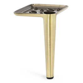 Q&Q Pata Metálica Birdie Acabado Latón Cepillado Altura H150 para Muebles y Estructuras
