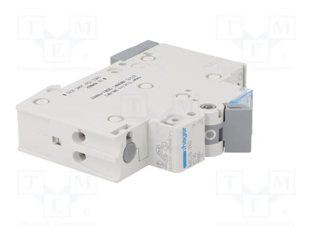 Hager MCS116 Interruptor Magnetotérmico 1 Polo 16A C-16A 6kA Quick Connect Hager MCS116 Interruptor Magnetotérmico 1 Polo 16A C-16A 6kA Quick Connect