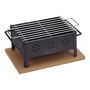 Sauvic Barbacoa de Sobremesa 2905 Parrilla Inoxidable 25x20cm Hierro Pintado Anticalórico Tabla Incluida