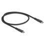 DeLOCK Cable USB Type-C a USB Type-C USB4 Gen 2x2 20 Gbps 100 W 0,5 m Negro Metal