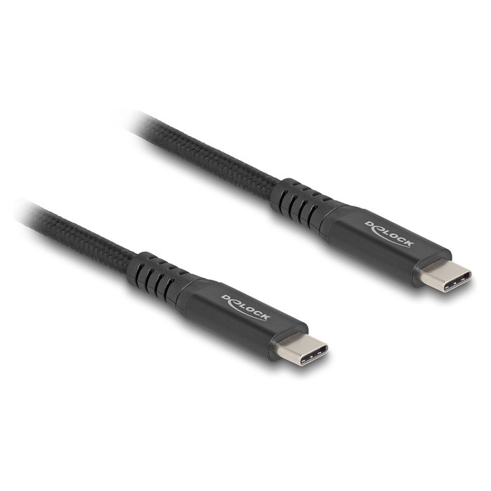 DeLOCK Cable USB Type-C a USB Type-C USB4 Gen 2x2 20 Gbps 100 W 0,5 m Negro Metal