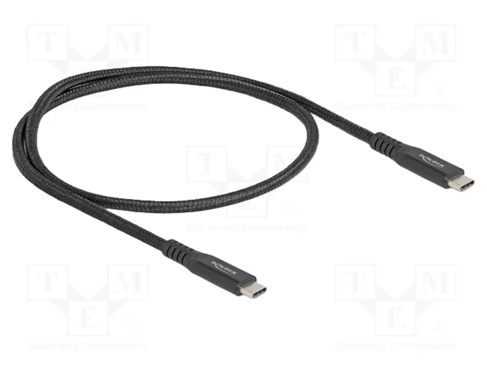 DeLOCK Cable USB Type-C a Type-C USB4 Gen 2x2 20 Gbps 100 W Negro Metal
