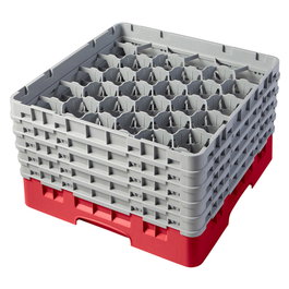 CAMBRO Cesta de lavado 30 compartimentos, 5 alturas, Rojo
