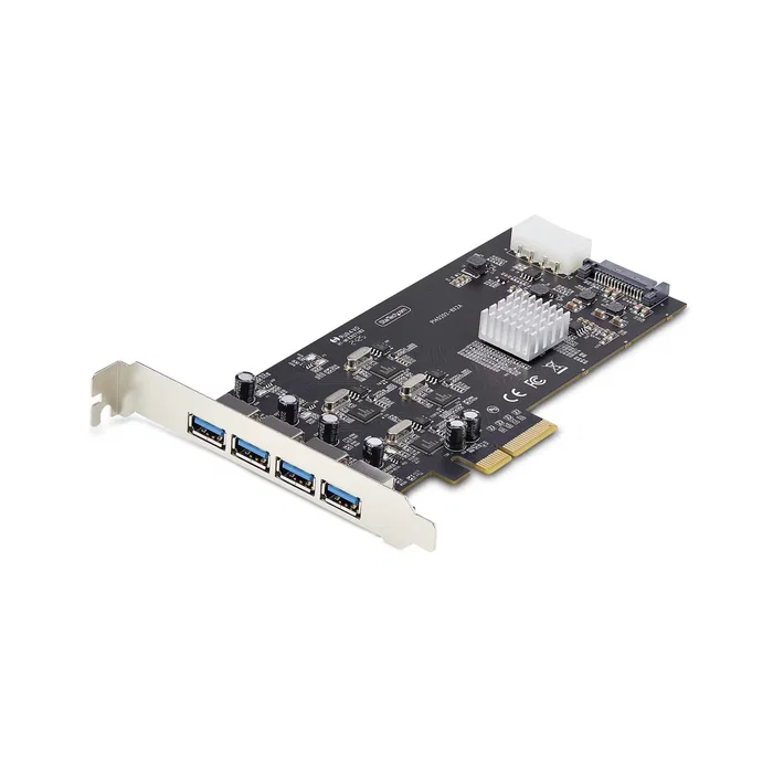 StarTech.com P5Q4A-USB-CARD Tarjeta PCI Express USB 3.2 Gen 1 - 4 Puertos Tipo A de 5 Gbps con Controladores Independientes y Alta Potencia, Compatible con PCIe 2.0 x4/x8/x16