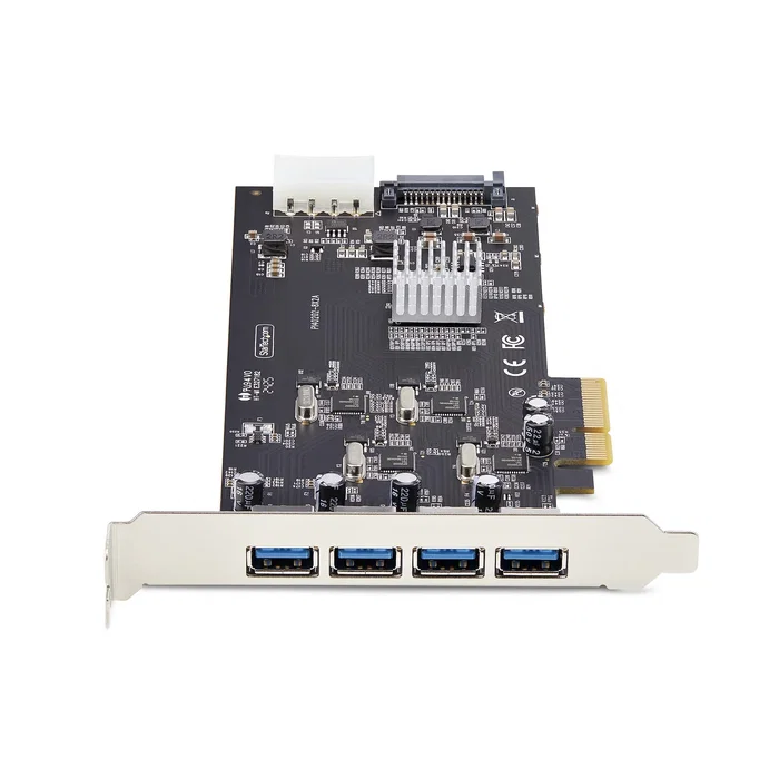 StarTech.com P5Q4A-USB-CARD Tarjeta PCI Express USB 3.2 Gen 1 - 4 Puertos Tipo A de 5 Gbps con Controladores Independientes y Alta Potencia, Compatible con PCIe 2.0 x4/x8/x16