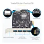 StarTech.com P5Q4A-USB-CARD Tarjeta PCI Express USB 3.2 Gen 1 - 4 Puertos Tipo A de 5 Gbps con Controladores Independientes y Alta Potencia, Compatible con PCIe 2.0 x4/x8/x16
