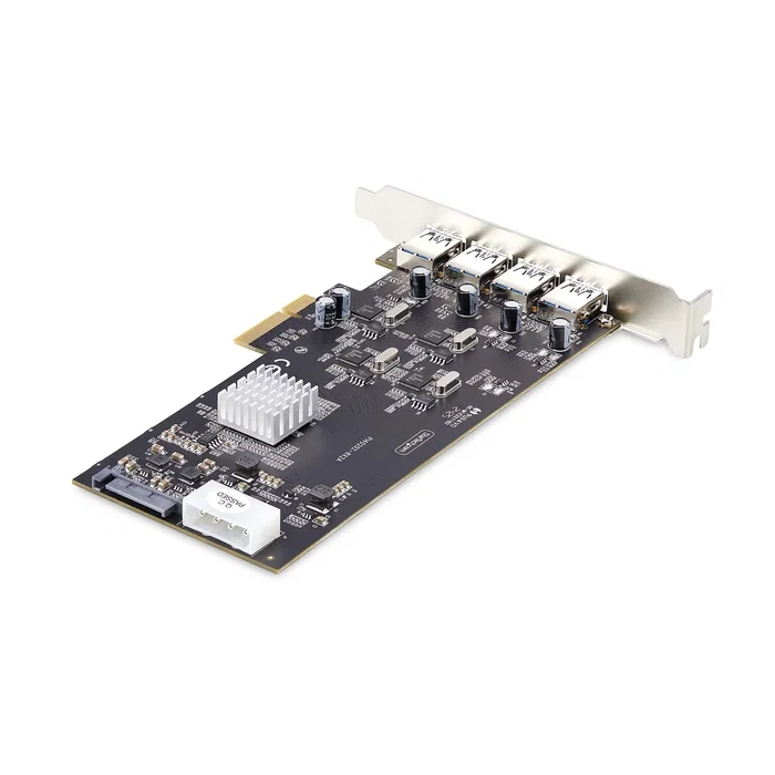 StarTech.com P5Q4A-USB-CARD Tarjeta PCI Express USB 3.2 Gen 1 - 4 Puertos Tipo A de 5 Gbps con Controladores Independientes y Alta Potencia, Compatible con PCIe 2.0 x4/x8/x16