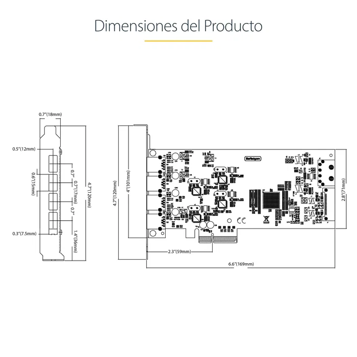 StarTech.com P5Q4A-USB-CARD Tarjeta PCI Express USB 3.2 Gen 1 - 4 Puertos Tipo A de 5 Gbps con Controladores Independientes y Alta Potencia, Compatible con PCIe 2.0 x4/x8/x16