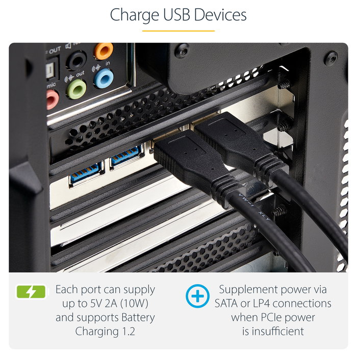 StarTech PCIe 4 Puertos USB-A Controlador Tarjeta de Expansión