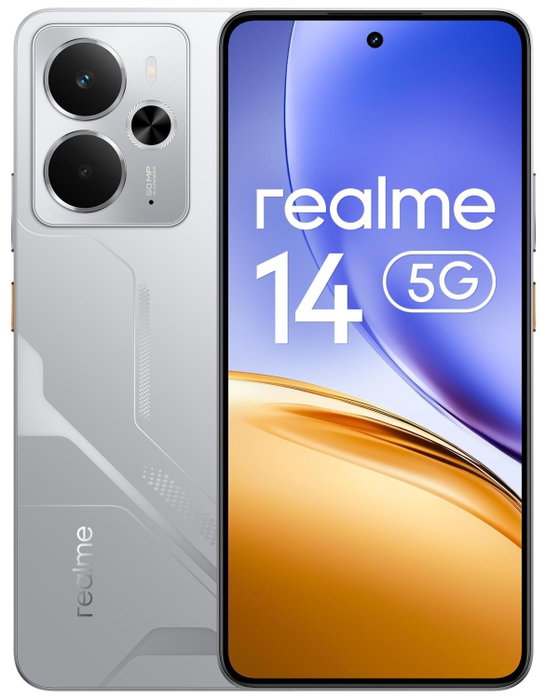 Realme 14 5G 12/256GB Mecha Silver Smartphone Android OLED 6.67 pulgadas 50MP IP69 Realme 14 5G 12/256GB Mecha Silver Smartphone Android OLED 6.67 pulgadas 50MP IP69