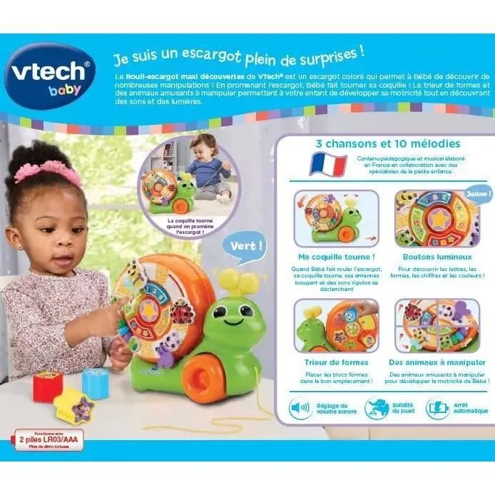 Vtech 3417765722059 Maxi Descubrimientos Rouli-Escargot - Idioma Francés