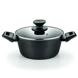 Monix Cacerola Alta Green de Aluminio Forjado 20cm con Tapa de Cristal