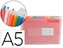 Liderpapel Spectrafile Carpeta Clasificadora Fuelle con 13 Departamentos de Colores en Polipropileno Transparente A5