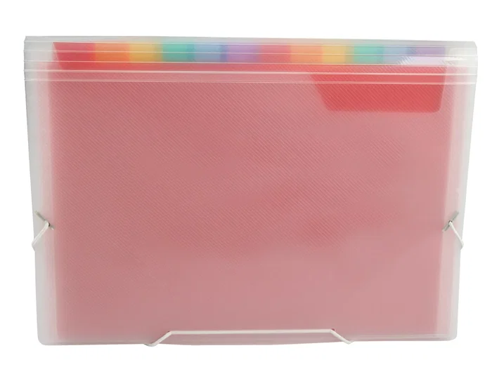 Liderpapel Spectrafile Carpeta Clasificadora Fuelle con 13 Departamentos de Colores en Polipropileno Transparente A5