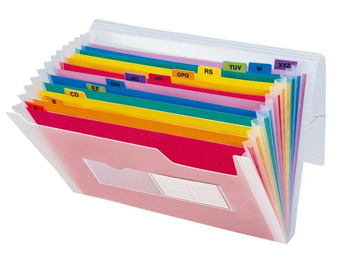 Liderpapel Spectrafile Carpeta Clasificadora Fuelle con 13 Departamentos de Colores en Polipropileno Transparente A5