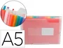 Liderpapel Spectrafile Carpeta Clasificadora Fuelle con 13 Departamentos de Colores en Polipropileno Transparente A5