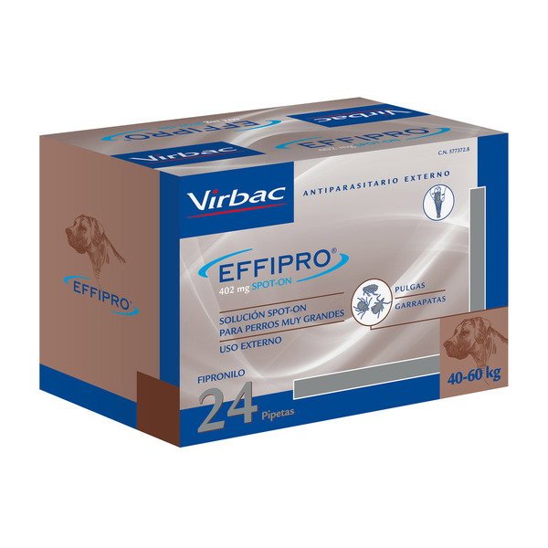 Virbac Effipro Spot On para perros de 40-60 kg, 24 pipetas Virbac Effipro Spot On para perros de 40-60 kg, 24 pipetas