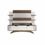 Hanah Home Mueble de TV Moderno Novedoso Nogal y Blanco 180cm Ancho x 148.6cm Alto x 29.5cm Profundidad - Espacioso Almacenamiento, Diseño Elegante para Salón