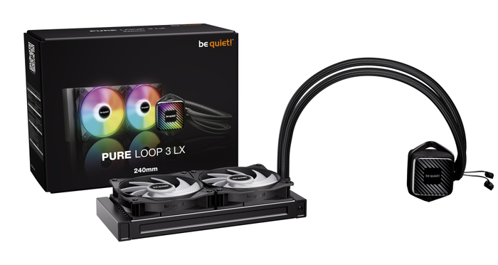 be quiet! PURE LOOP 3 LX - Refrigeración Líquida AIO CPU, 120mm, 2 Ventiladores PWM, RGB, Compatible con Intel LGA 1851/1700/1200 y AMD AM5/AM4