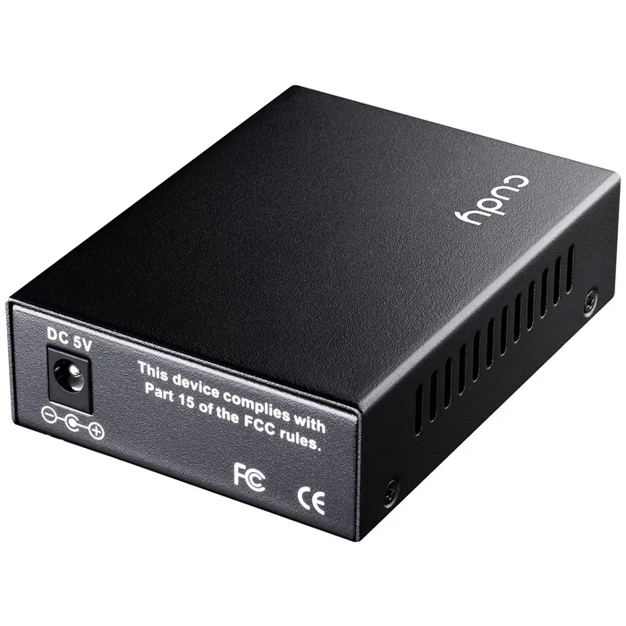 Cudy MC100GSA-20 Convertidor de Medio Gigabit Ethernet 10/100/1000 Mbps para Fibra Monomodo 1310 nm (20 km), Negro