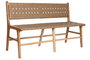 DKD Home Decor Banco de Teca y Piel Beige