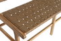 DKD Home Decor Banco de Teca y Piel Beige
