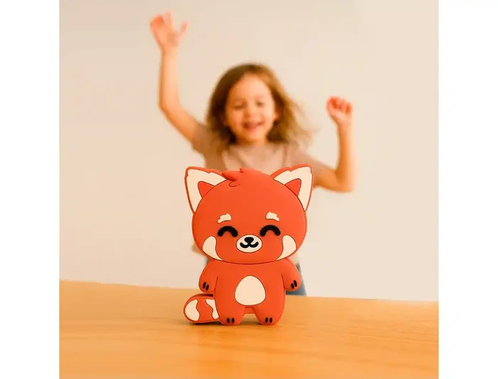 Wondee Altavoz Bluetooth Panda Rojo Inalámbrico con Micrófono Manos Libres y Jack 3,5mm, Regalo Original para Mujeres y Niñas