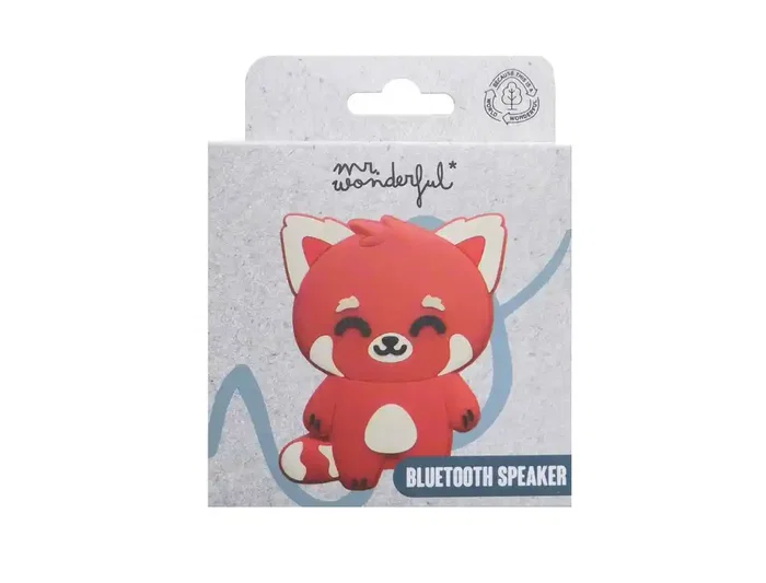 Wondee Altavoz Bluetooth Panda Rojo Inalámbrico con Micrófono Manos Libres y Jack 3,5mm, Regalo Original para Mujeres y Niñas