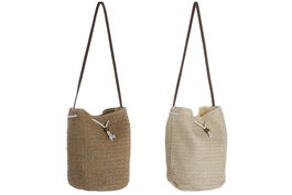 DKD Home Decor Bolso Boho Natural Beige 28 x 38 x 44 cm (4 Unidades)