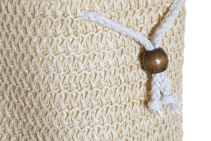 DKD Home Decor Bolso Boho Natural Beige 28 x 38 x 44 cm (4 Unidades)