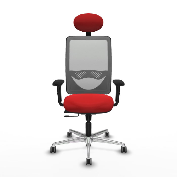 PIQUERAS Y CRESPO Silla de oficina Zulema con mecanismo Sincro/Traslack, Similpiel Rojo y Malla Gris PIQUERAS Y CRESPO Silla de oficina Zulema con mecanismo Sincro/Traslack, Similpiel Rojo y Malla Gris