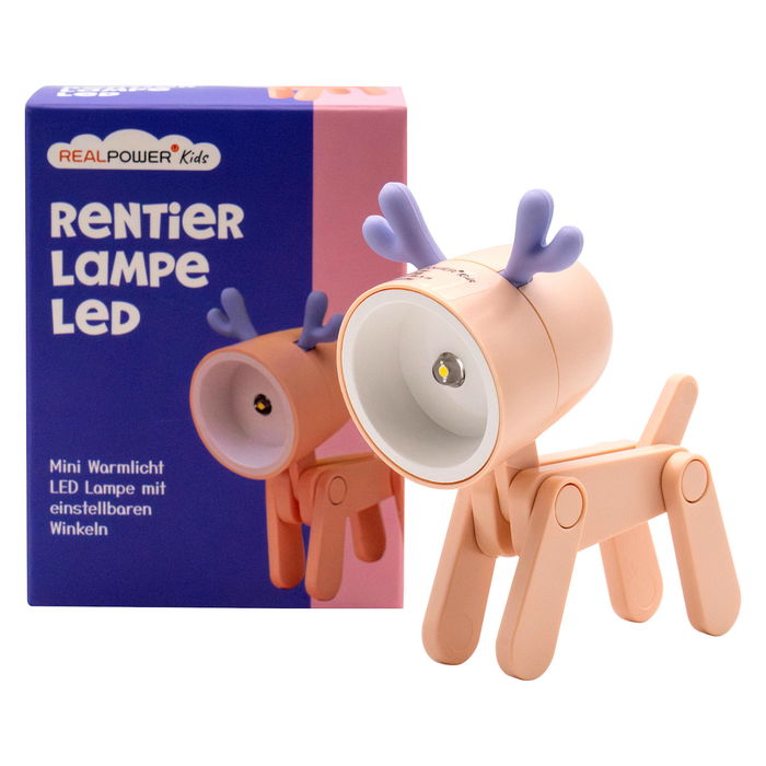 RealPower LED-Tier Taschenlampe Linterna de Animal en Forma de Ciervo Rosa