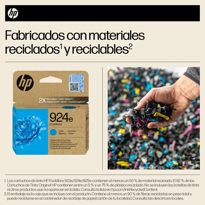 HP 924e EvoMore Cyan Original Ink Cartridge Alto rendimiento (XL) 800 páginas
