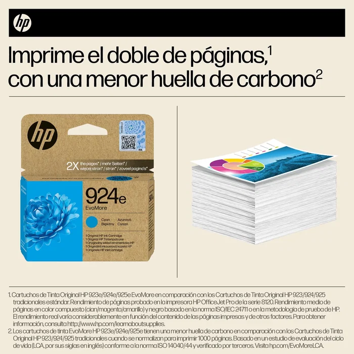 HP 924e EvoMore Cyan Original Ink Cartridge Alto rendimiento (XL) 800 páginas
