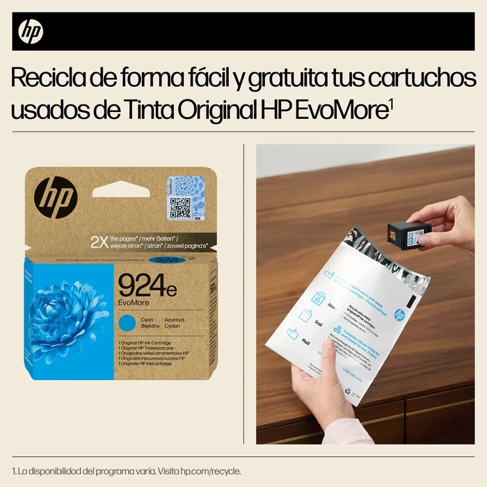 HP 924e EvoMore Cyan Original Ink Cartridge Alto rendimiento (XL) 800 páginas