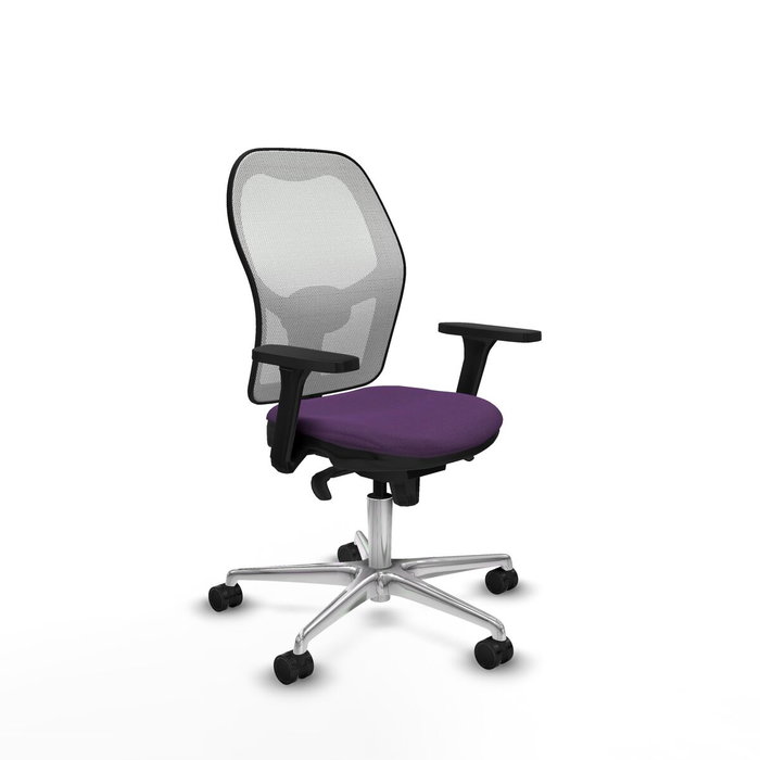 PIQUERAS Y CRESPO Silla de oficina Jorquera con mecanismo Sincro, Tela Morada y Malla Blanca PIQUERAS Y CRESPO Silla de oficina Jorquera con mecanismo Sincro, Tela Morada y Malla Blanca